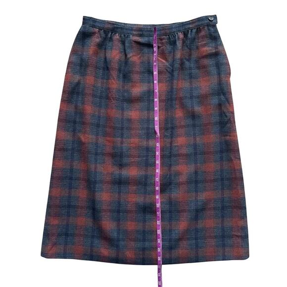 VTG Pendleton 100% Wool Skirt Women's sz 8 10 Vintage Midi Plaid Straight Preppy - Picture 7 of 7